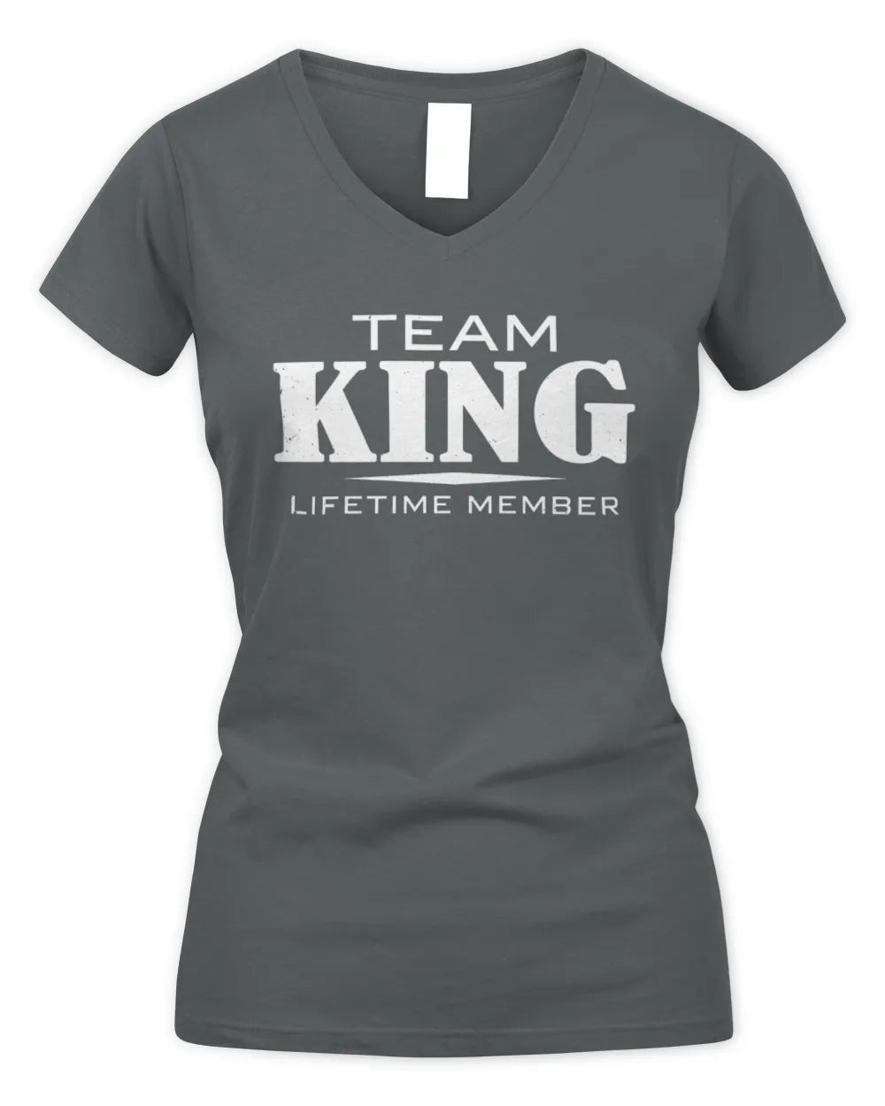 KING BL62-K4-128 - Personalized “Team NAME Lifetime Member” - Women's V-Neck T-Shirt - Charcoal