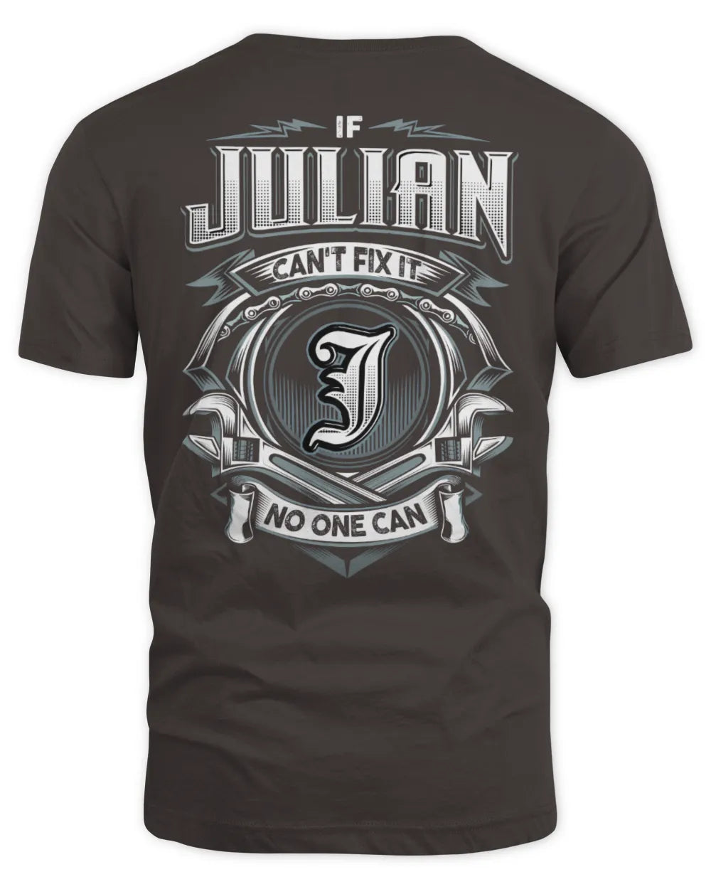 JULIAN AP81-K4-626 - Personalized Ahmed Quote Apparel “If Ahmed Can't Fix It, No One Can” - Unisex Standard T-Shirt - Dark Chocolate
