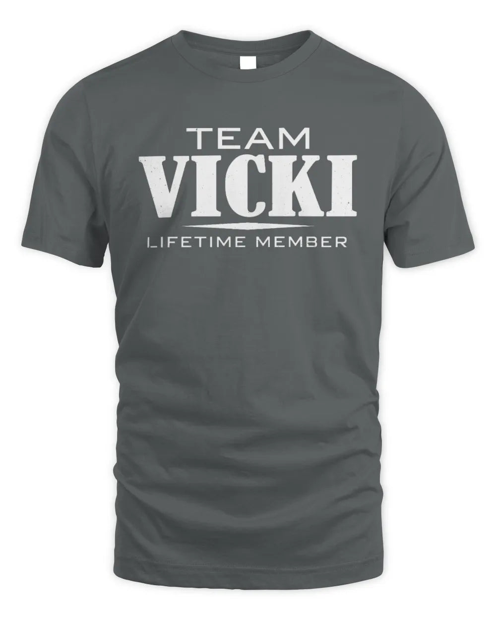 VICKI BL62-K4-128 - Personalized “Team NAME Lifetime Member” - Unisex Standard T-Shirt - Charcoal