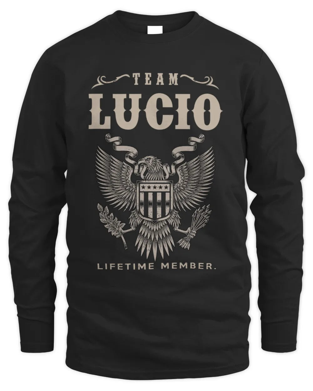 LUCIO TP06-K82 – Personalized Classic Style Apparel “Team NAME Lifetime Member” - Men's Long Sleeved T-Shirt - Black