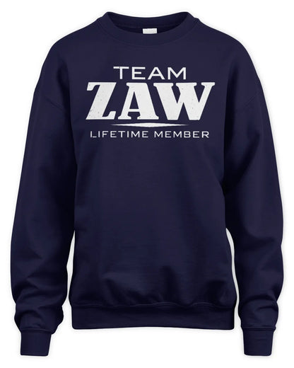 ZAW BL62-K4-128 - Personalized “Team NAME Lifetime Member” - Unisex Sweatshirt - Navy
