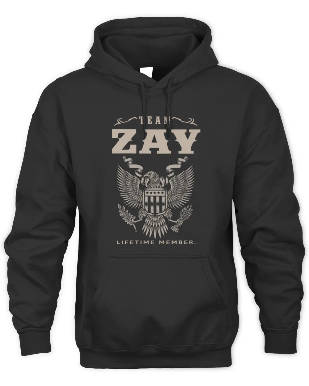 ZAY TP06-K82 – Personalized Classic Style Apparel “Team NAME Lifetime Member” - Unisex Hoodie - Black