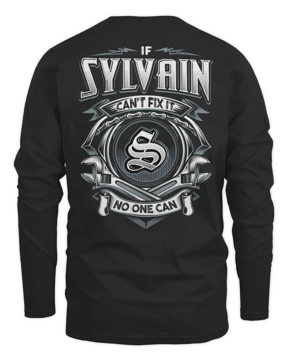 SYLVAIN AP81-K4-626 - Personalized Ahmed Quote Apparel “If Ahmed Can't Fix It, No One Can” - Men's Long Sleeved T-Shirt - Black