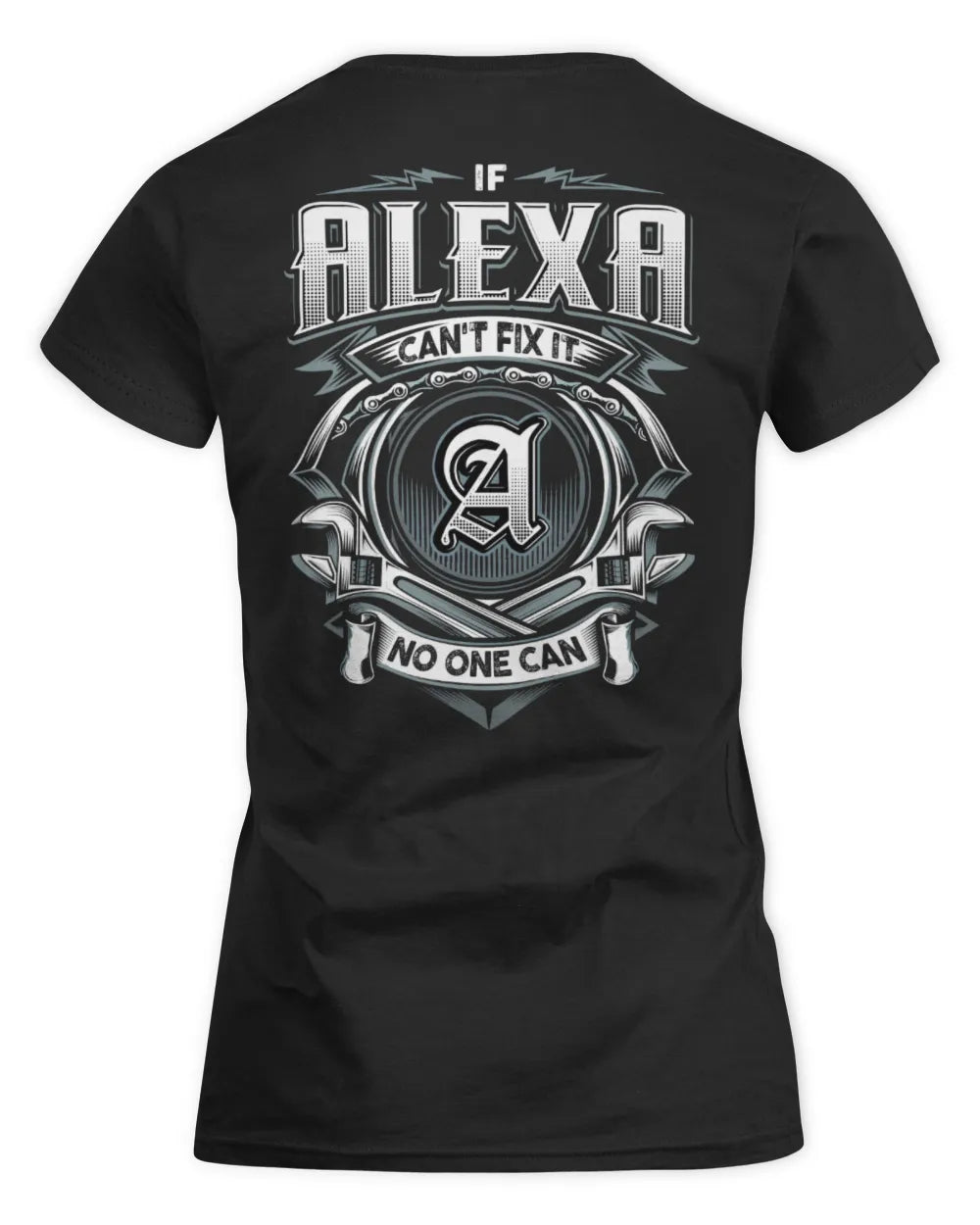 ALEXA AP81-K4-626 - Personalized Ahmed Quote Apparel “If Ahmed Can't Fix It, No One Can” - Women's Standard T-Shirt - Black