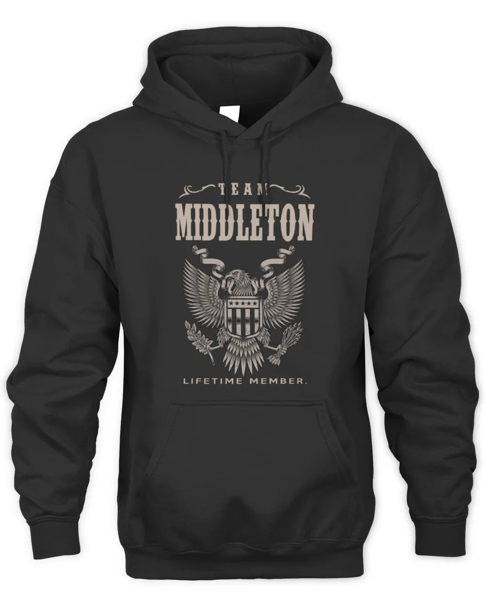 MIDDLETON TP06-K82 – Personalized Classic Style Apparel “Team NAME Lifetime Member” - Unisex Hoodie - Black