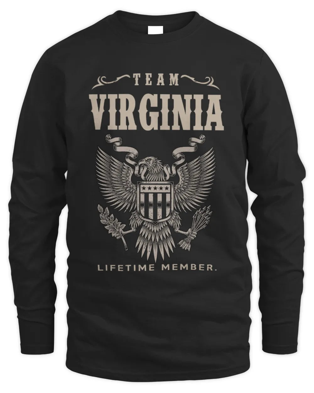 VIRGINIA TP06-K82 – Personalized Classic Style Apparel “Team NAME Lifetime Member” - Men's Long Sleeved T-Shirt - Black