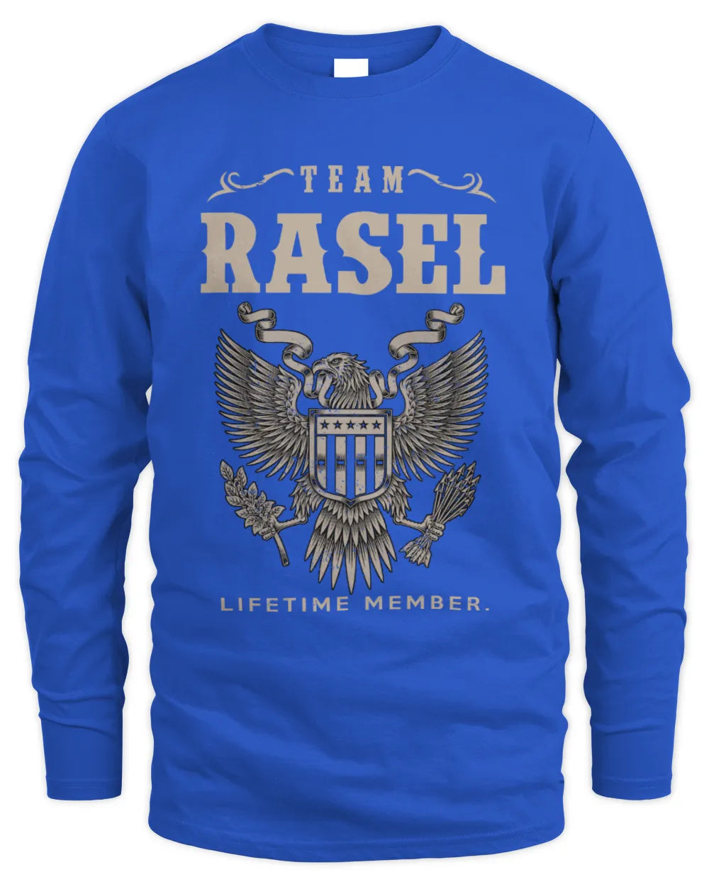 RASEL TP06-K82 – Personalized Classic Style Apparel “Team NAME Lifetime Member” - Men's Long Sleeved T-Shirt - Royal