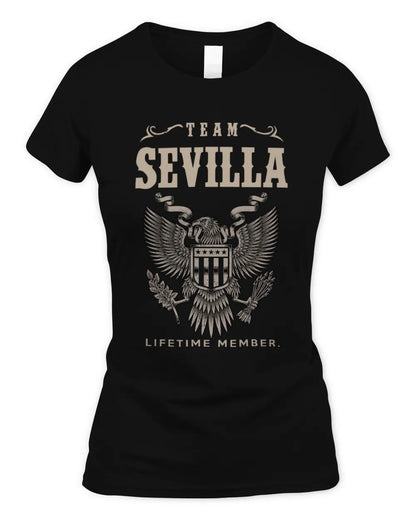 SEVILLA TP06-K82 – Personalized Classic Style Apparel “Team NAME Lifetime Member” - Women's Standard T-Shirt - Black