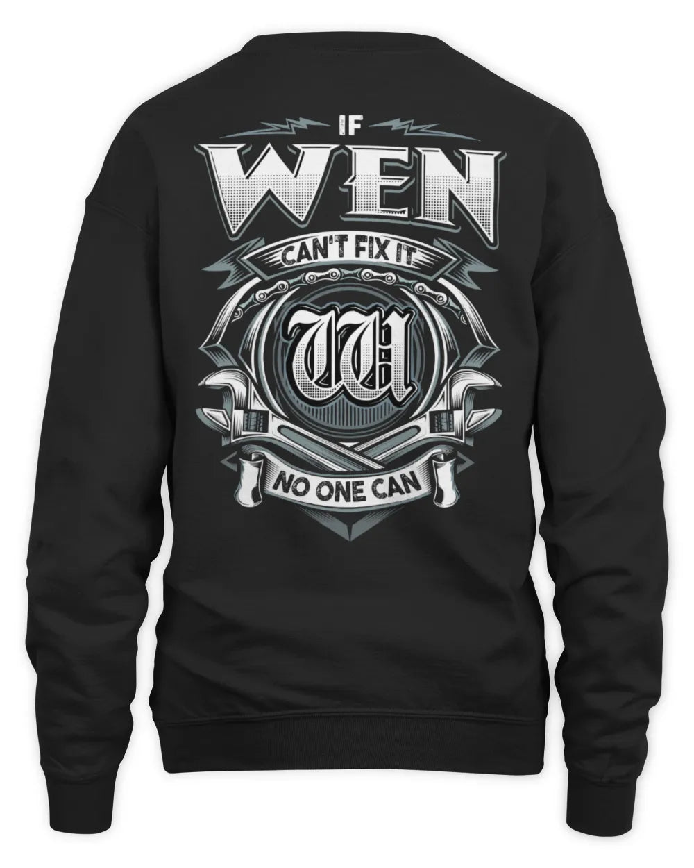 WEN AP81-K4-626 - Personalized Ahmed Quote Apparel “If Ahmed Can't Fix It, No One Can” - Unisex Sweatshirt - Black