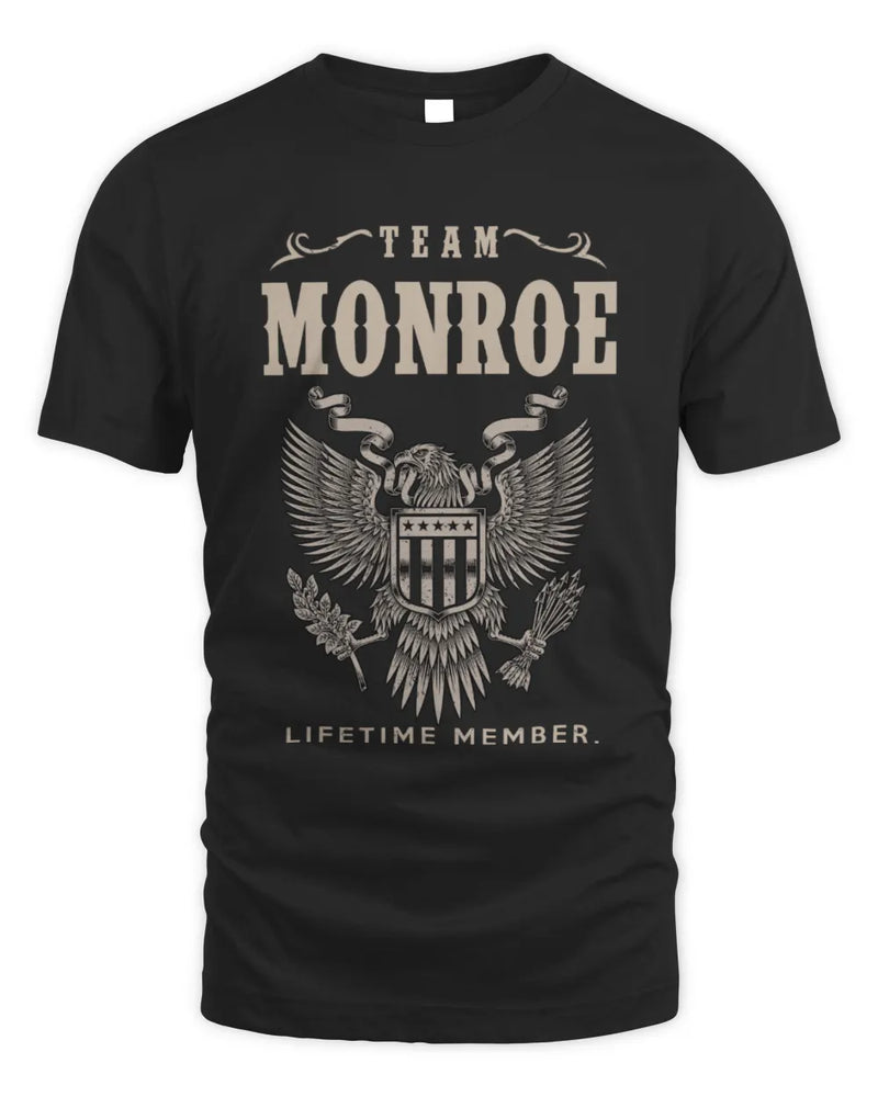 MONROE TP06-K82 – Personalized Classic Style Apparel “Team NAME Lifetime Member” - Unisex Standard T-Shirt - Black