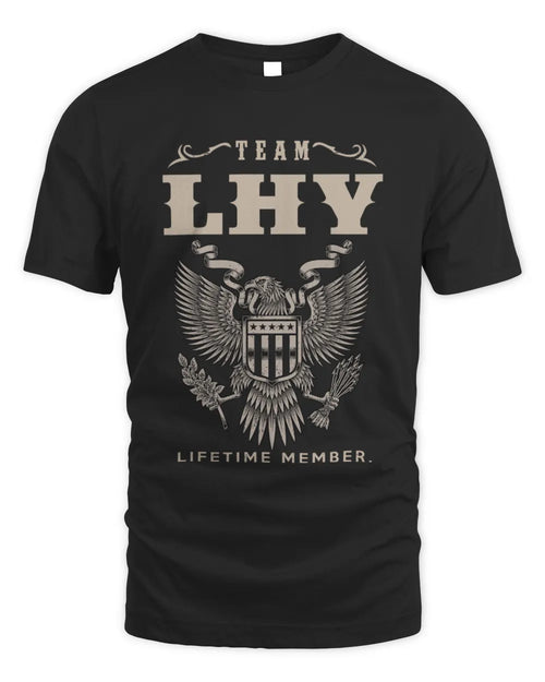 LHY TP06-K82 – Personalized Classic Style Apparel “Team NAME Lifetime Member” - Unisex Standard T-Shirt - Black