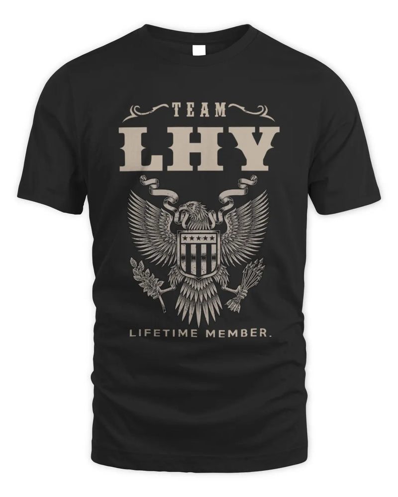 LHY TP06-K82 – Personalized Classic Style Apparel “Team NAME Lifetime Member” - Unisex Standard T-Shirt - Black