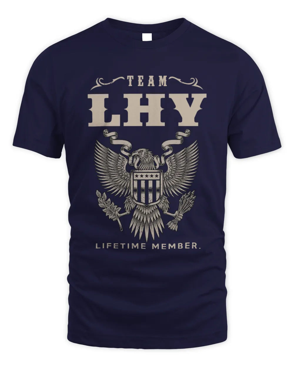 LHY TP06-K82 – Personalized Classic Style Apparel “Team NAME Lifetime Member” - Unisex Standard T-Shirt - Navy