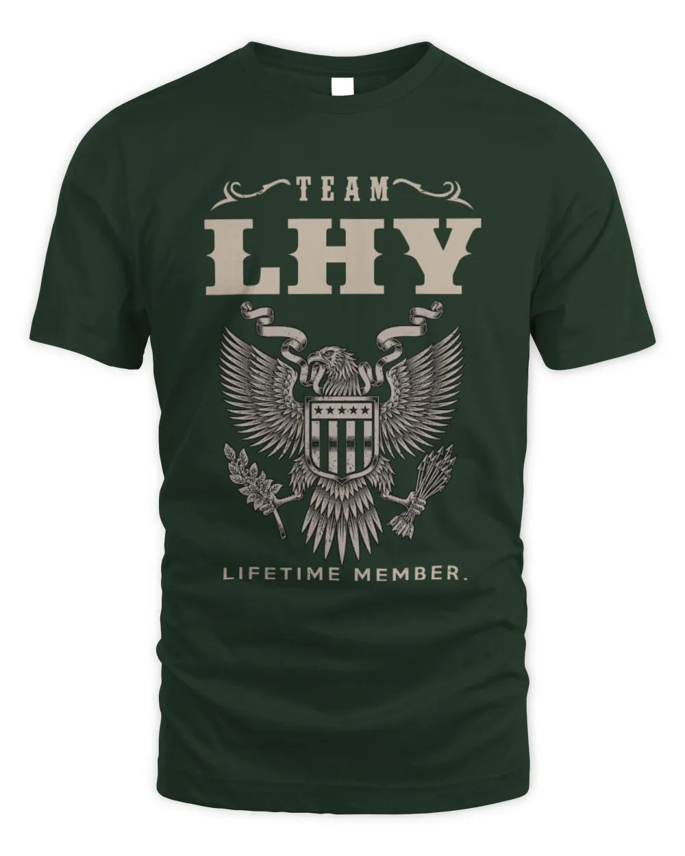 LHY TP06-K82 – Personalized Classic Style Apparel “Team NAME Lifetime Member” - Unisex Standard T-Shirt - Forest Green