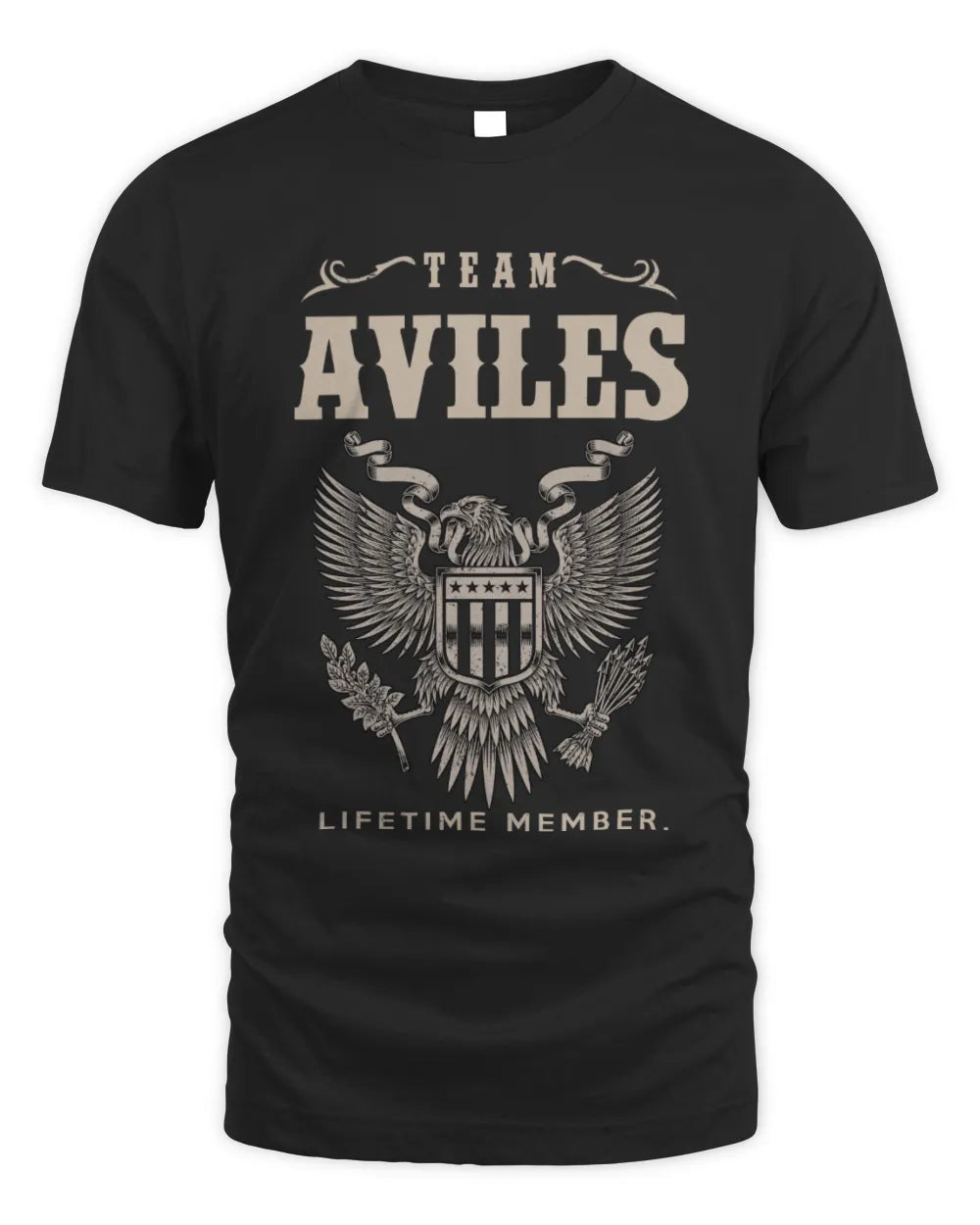 AVILES TP06-K82 – Personalized Classic Style Apparel “Team NAME Lifetime Member” - Unisex Standard T-Shirt - Black