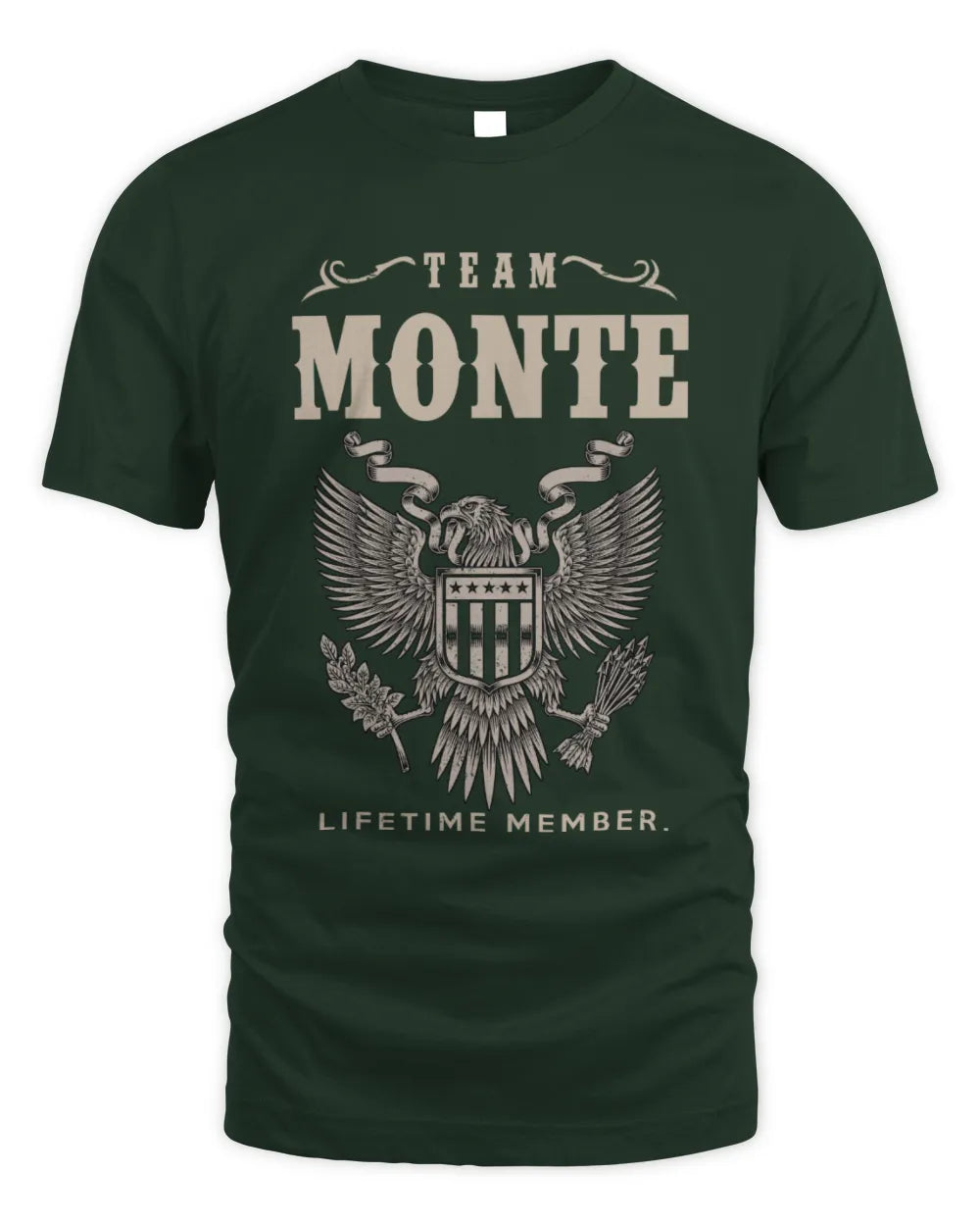 MONTE TP06-K82 – Personalized Classic Style Apparel “Team NAME Lifetime Member” - Unisex Standard T-Shirt - Forest Green