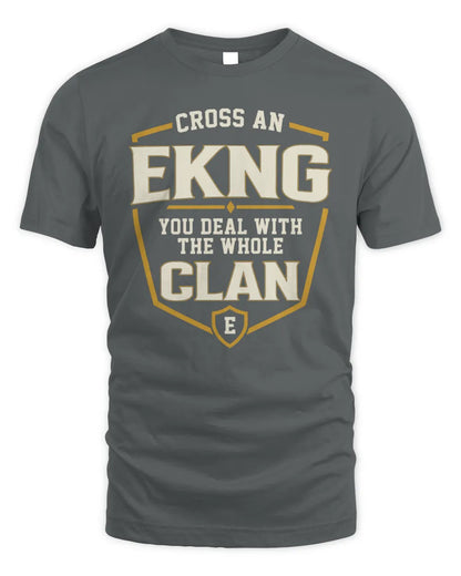 EKNG NT1-K008 Cross A/An NAME, You Deal With the Whole Clan | Personalized Vintage T-Shirt - Unisex Standard T-Shirt - Charcoal