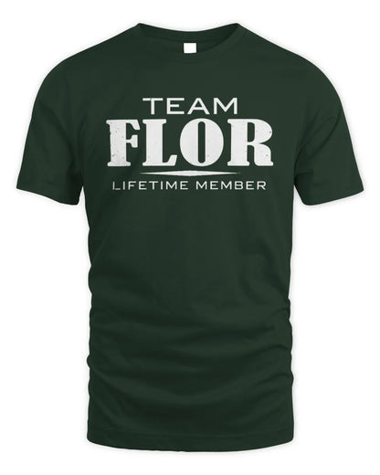 FLOR BL62-K4-128 - Personalized “Team NAME Lifetime Member” - Unisex Standard T-Shirt - Forest Green