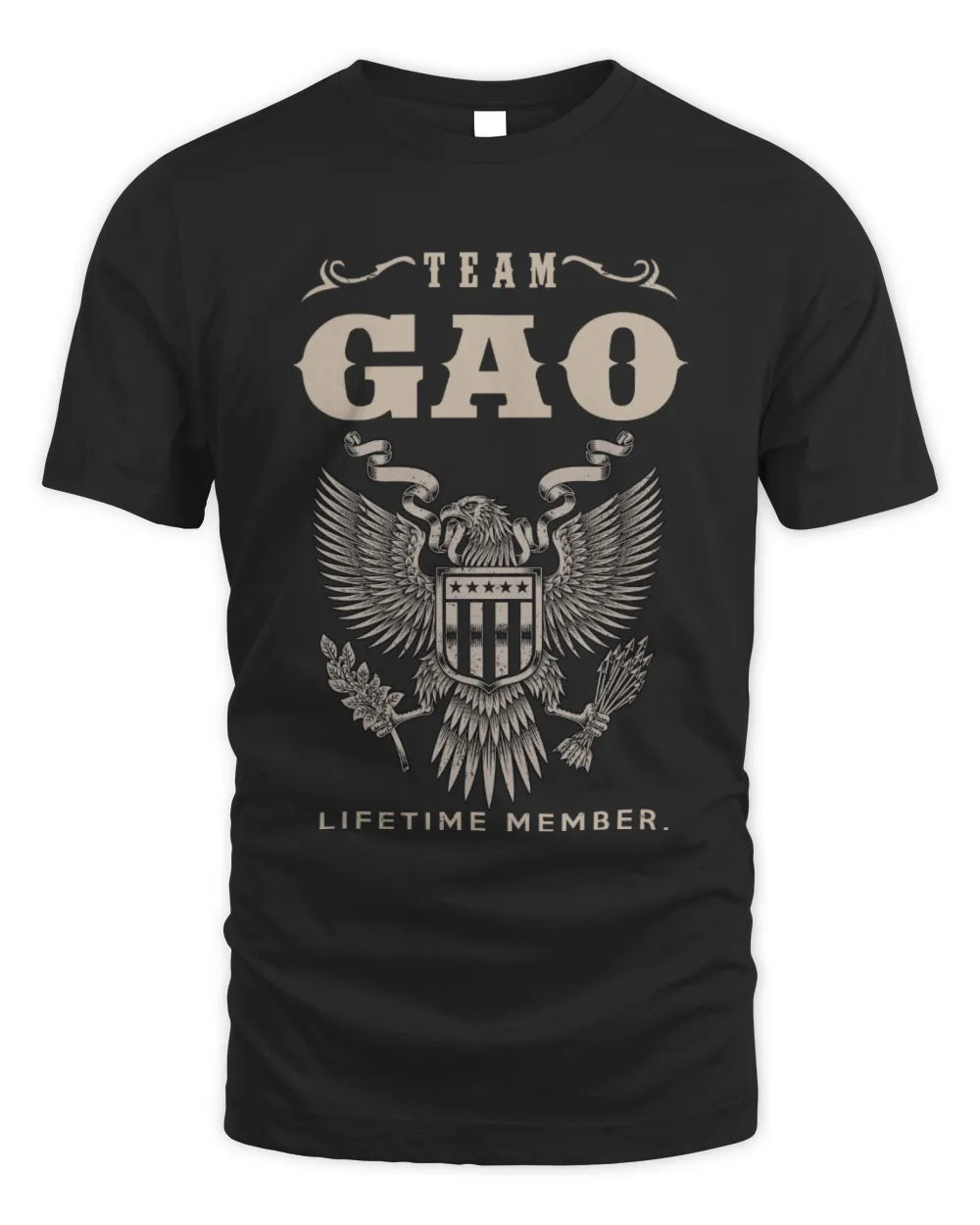 GAO TP06-K82 – Personalized Classic Style Apparel “Team NAME Lifetime Member” - Unisex Standard T-Shirt - Black