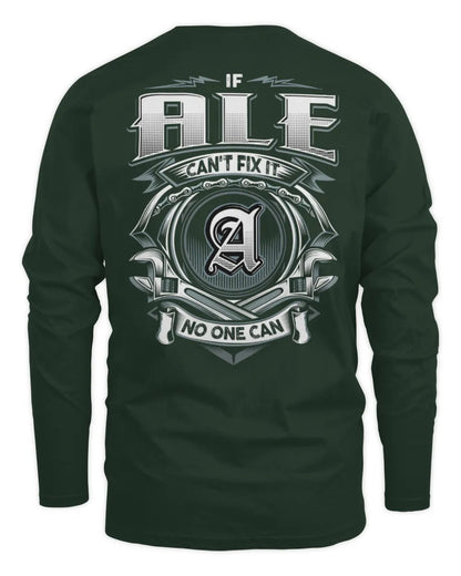 ALE AP81-K4-626 - Personalized Ahmed Quote Apparel “If Ahmed Can't Fix It, No One Can” - Men's Long Sleeved T-Shirt - Forest Green