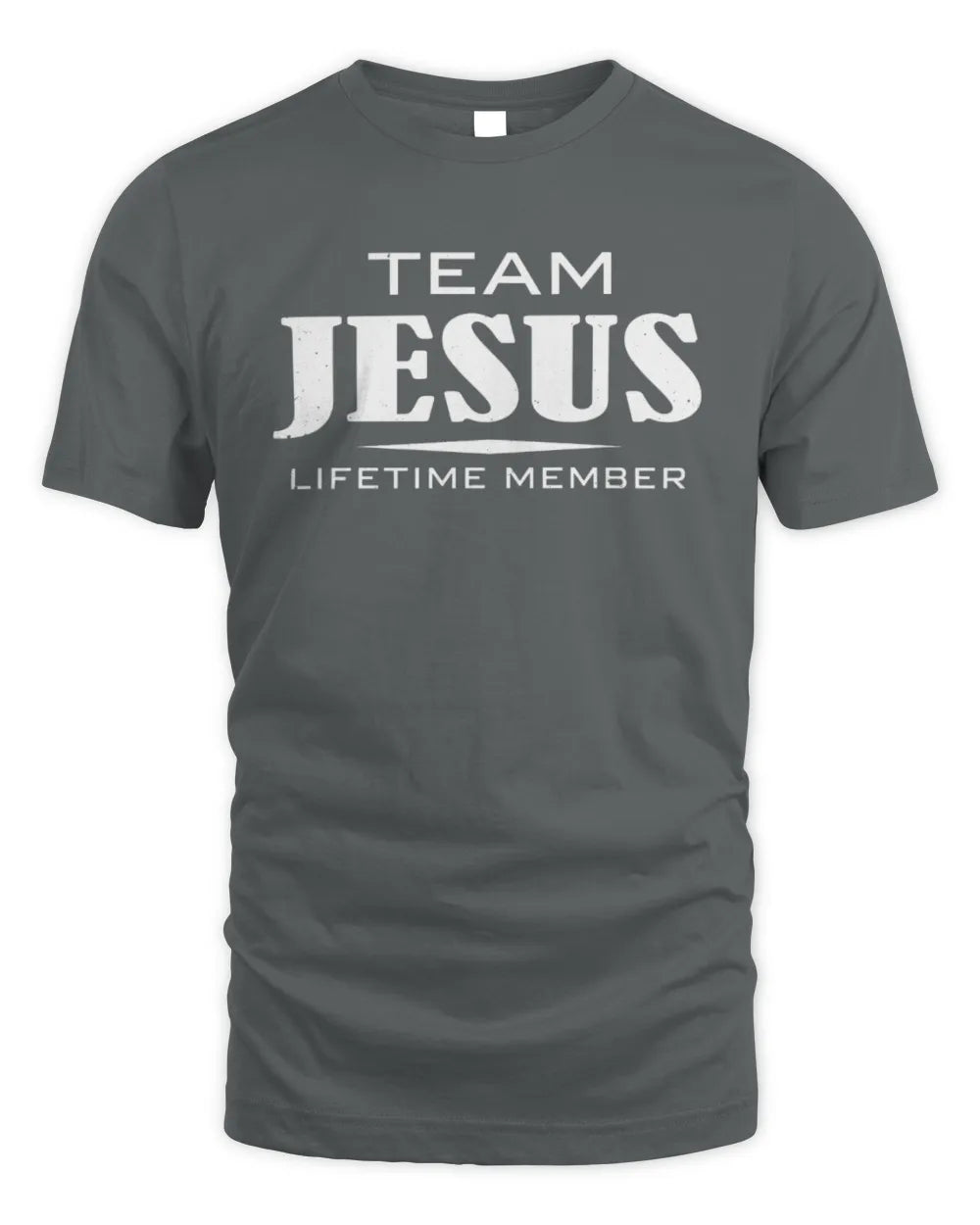 JESUS BL62-K4-128 - Personalized “Team NAME Lifetime Member” - Unisex Standard T-Shirt - Charcoal
