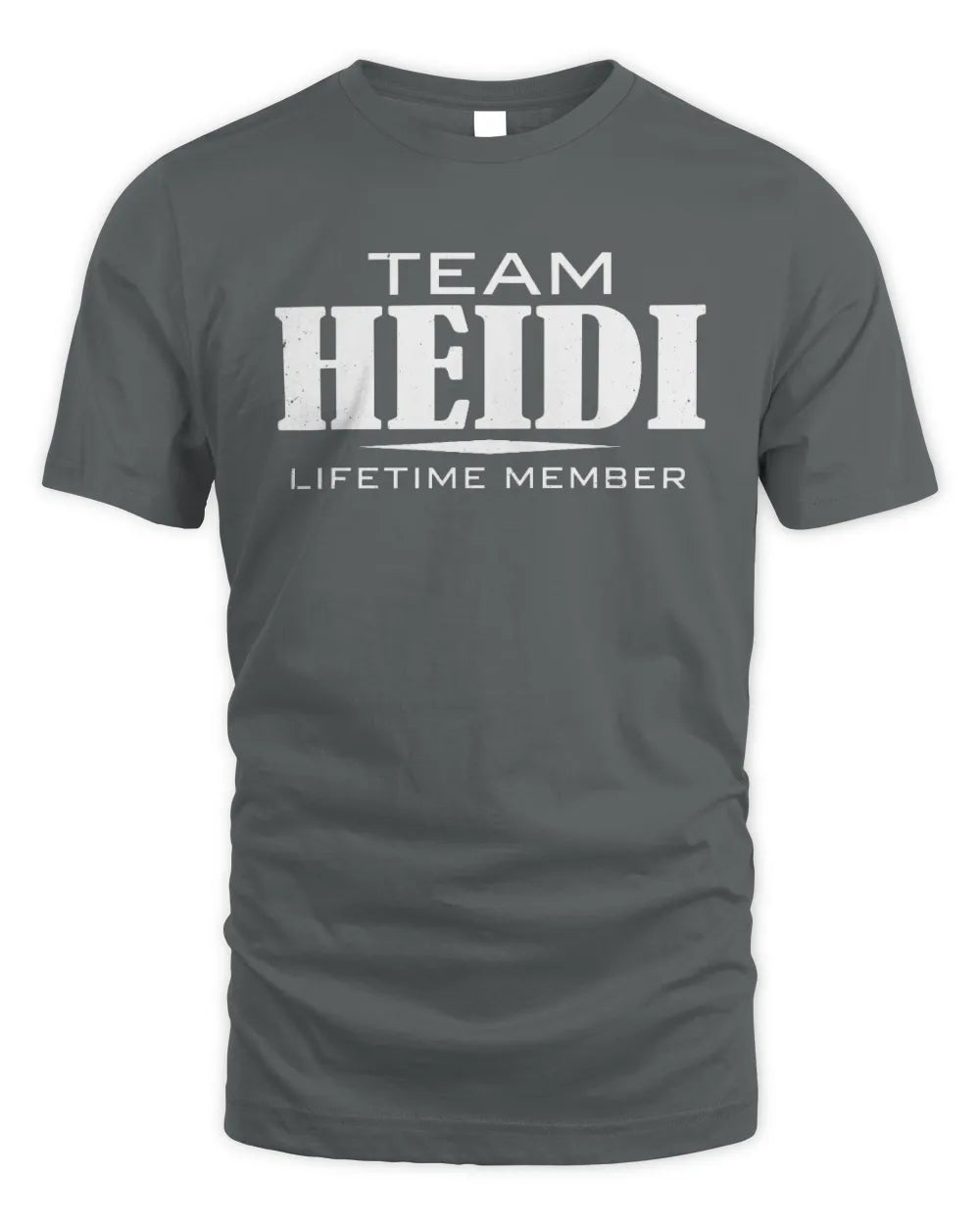 HEIDI BL62-K4-128 - Personalized “Team NAME Lifetime Member” - Unisex Standard T-Shirt - Charcoal