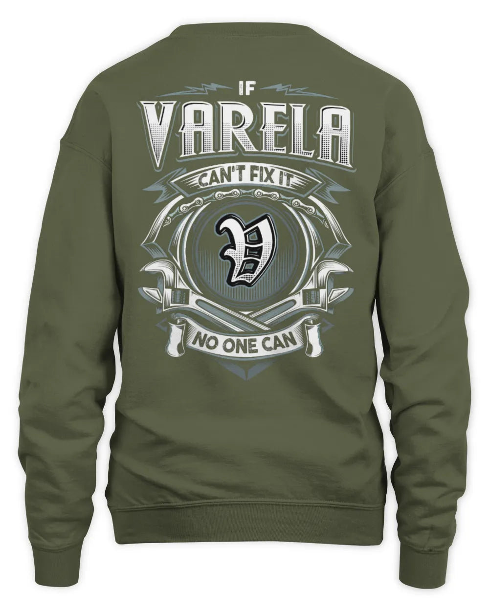 VARELA AP81-K4-626 - Personalized Ahmed Quote Apparel “If Ahmed Can't Fix It, No One Can” - Unisex Sweatshirt - Military Green