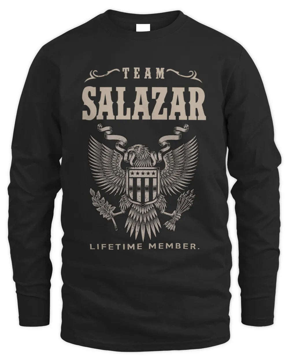SALAZAR TP06-K82 – Personalized Classic Style Apparel “Team NAME Lifetime Member” - Men's Long Sleeved T-Shirt - Black