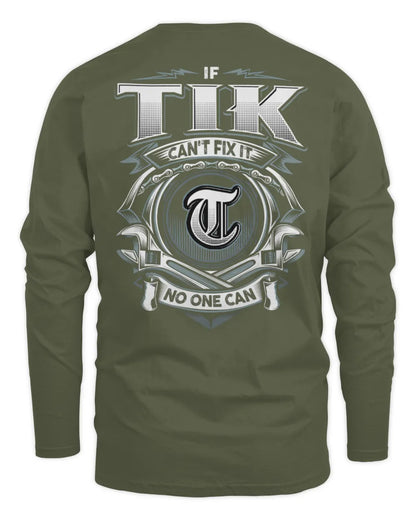 TIK AP81-K4-626 - Personalized Ahmed Quote Apparel “If Ahmed Can't Fix It, No One Can” - Men's Long Sleeved T-Shirt - Military Green