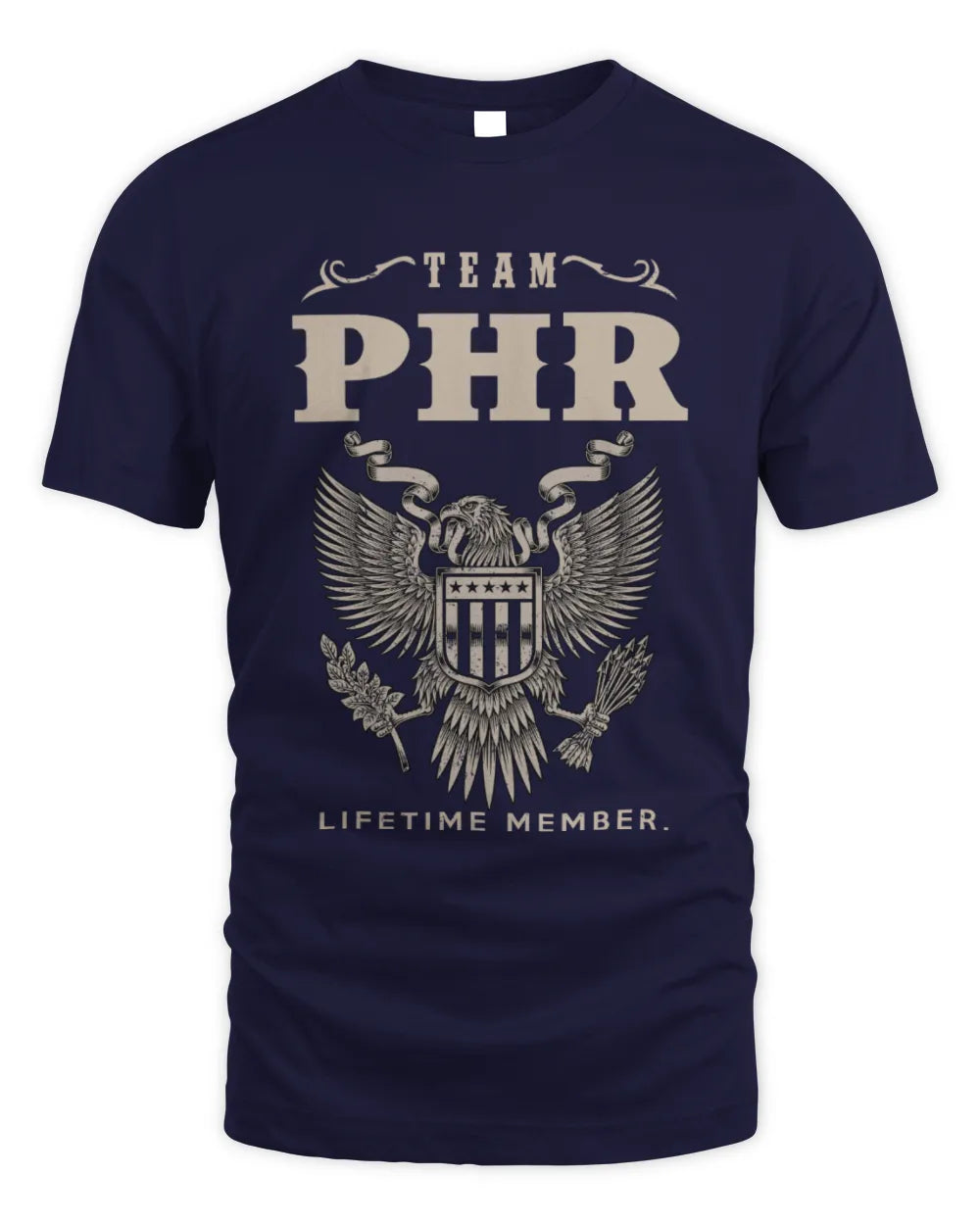 PHR TP06-K82 – Personalized Classic Style Apparel “Team NAME Lifetime Member” - Unisex Standard T-Shirt - Navy