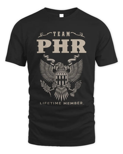 PHR TP06-K82 – Personalized Classic Style Apparel “Team NAME Lifetime Member” - Unisex Standard T-Shirt - Black