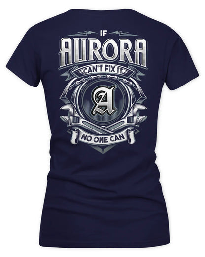 AURORA AP81-K4-626 - Personalized Ahmed Quote Apparel “If Ahmed Can't Fix It, No One Can” - Women's V-Neck T-Shirt - Navy