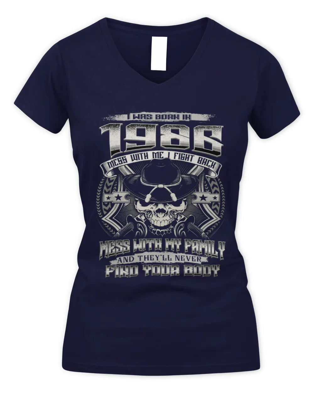 1986 HH89-K2 – Protective Family Quote T-Shirt - Women's V-Neck T-Shirt - Navy