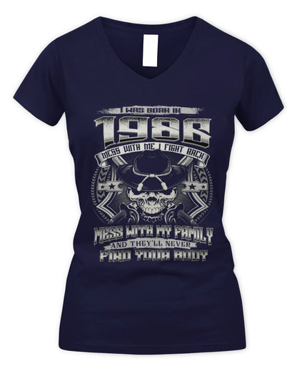 1986 HH89-K2 – Protective Family Quote T-Shirt - Women's V-Neck T-Shirt - Navy