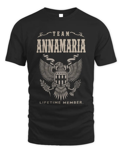 ANNAMARIA TP06-K82 – Personalized Classic Style Apparel “Team NAME Lifetime Member” - Unisex Standard T-Shirt - Black