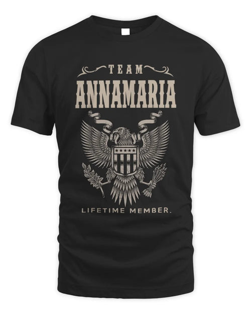 ANNAMARIA TP06-K82 – Personalized Classic Style Apparel “Team NAME Lifetime Member” - Unisex Standard T-Shirt - Black