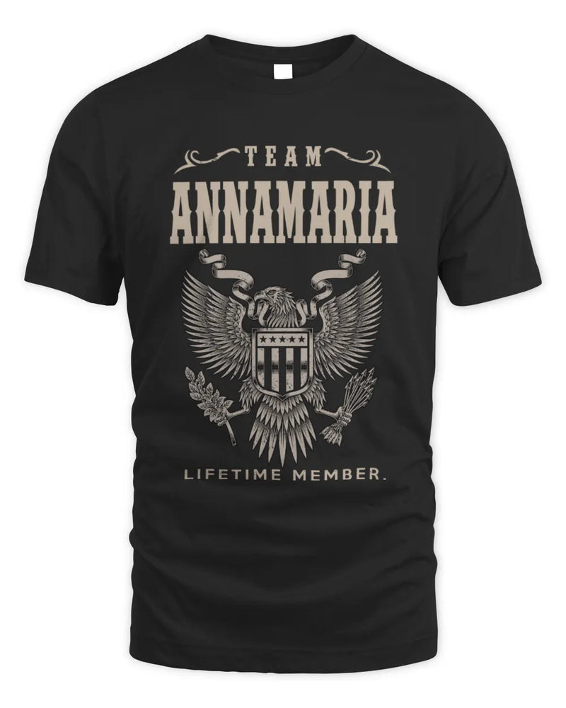 ANNAMARIA TP06-K82 – Personalized Classic Style Apparel “Team NAME Lifetime Member” - Unisex Standard T-Shirt - Black