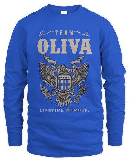 OLIVA TP06-K82 – Personalized Classic Style Apparel “Team NAME Lifetime Member” - Men's Long Sleeved T-Shirt - Royal