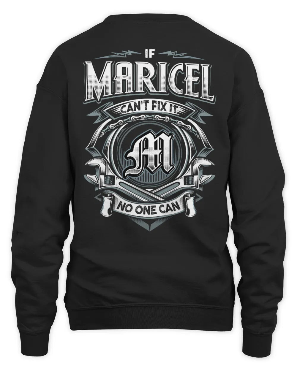 MARICEL AP81-K4-626 - Personalized Ahmed Quote Apparel “If Ahmed Can't Fix It, No One Can” - Unisex Sweatshirt - Black