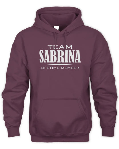 SABRINA BL62-K4-128 - Personalized “Team NAME Lifetime Member” - Unisex Hoodie - Maroon
