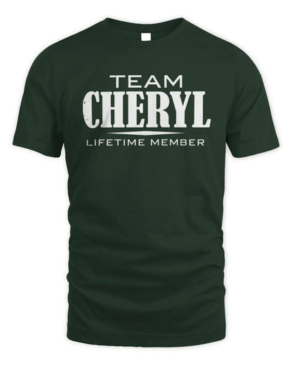 CHERYL BL62-K4-128 - Personalized “Team NAME Lifetime Member” - Unisex Standard T-Shirt - Forest Green