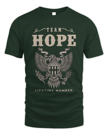 HOPE TP06-K82 – Personalized Classic Style Apparel “Team NAME Lifetime Member” - Unisex Standard T-Shirt - Forest Green