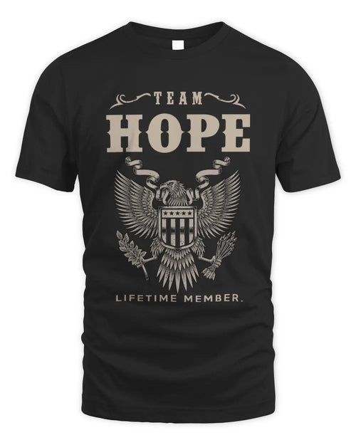 HOPE TP06-K82 – Personalized Classic Style Apparel “Team NAME Lifetime Member” - Unisex Standard T-Shirt - Black