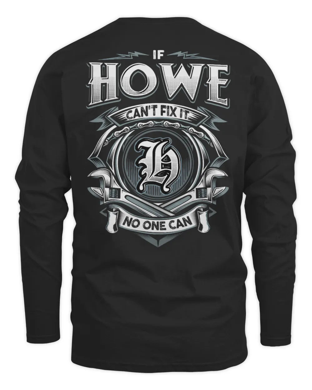 HOWE AP81-K4-626 - Personalized Ahmed Quote Apparel “If Ahmed Can't Fix It, No One Can” - Men's Long Sleeved T-Shirt - Black