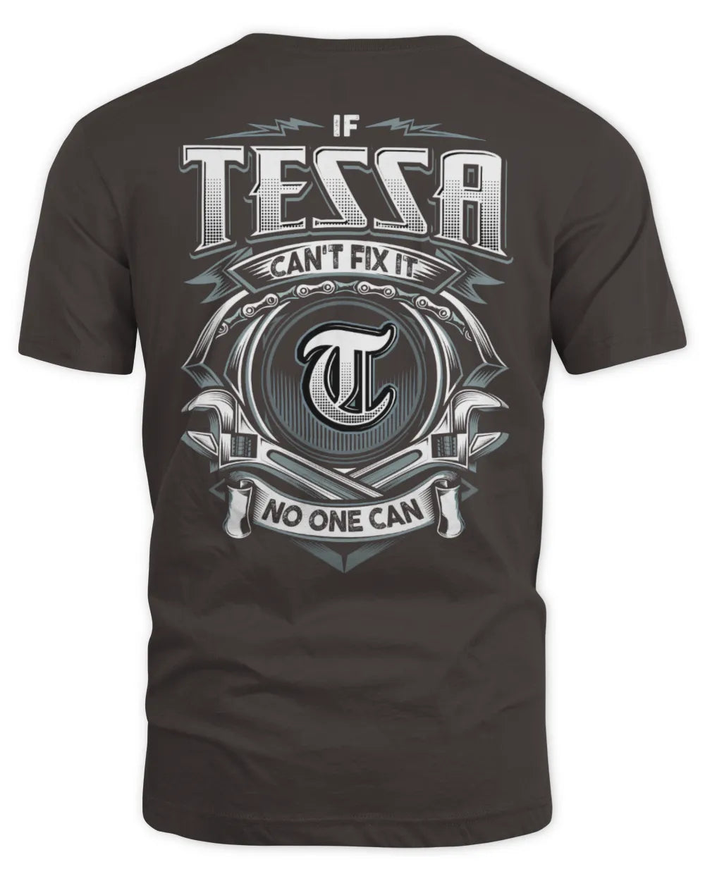 TESSA AP81-K4-626 - Personalized Ahmed Quote Apparel “If Ahmed Can't Fix It, No One Can” - Unisex Standard T-Shirt - Dark Chocolate