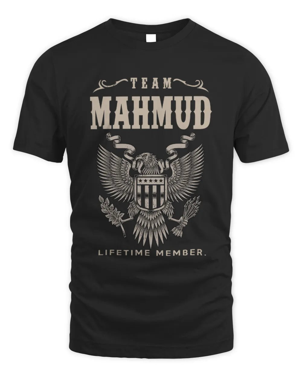 MAHMUD TP06-K82 – Personalized Classic Style Apparel “Team NAME Lifetime Member” - Unisex Standard T-Shirt - Black