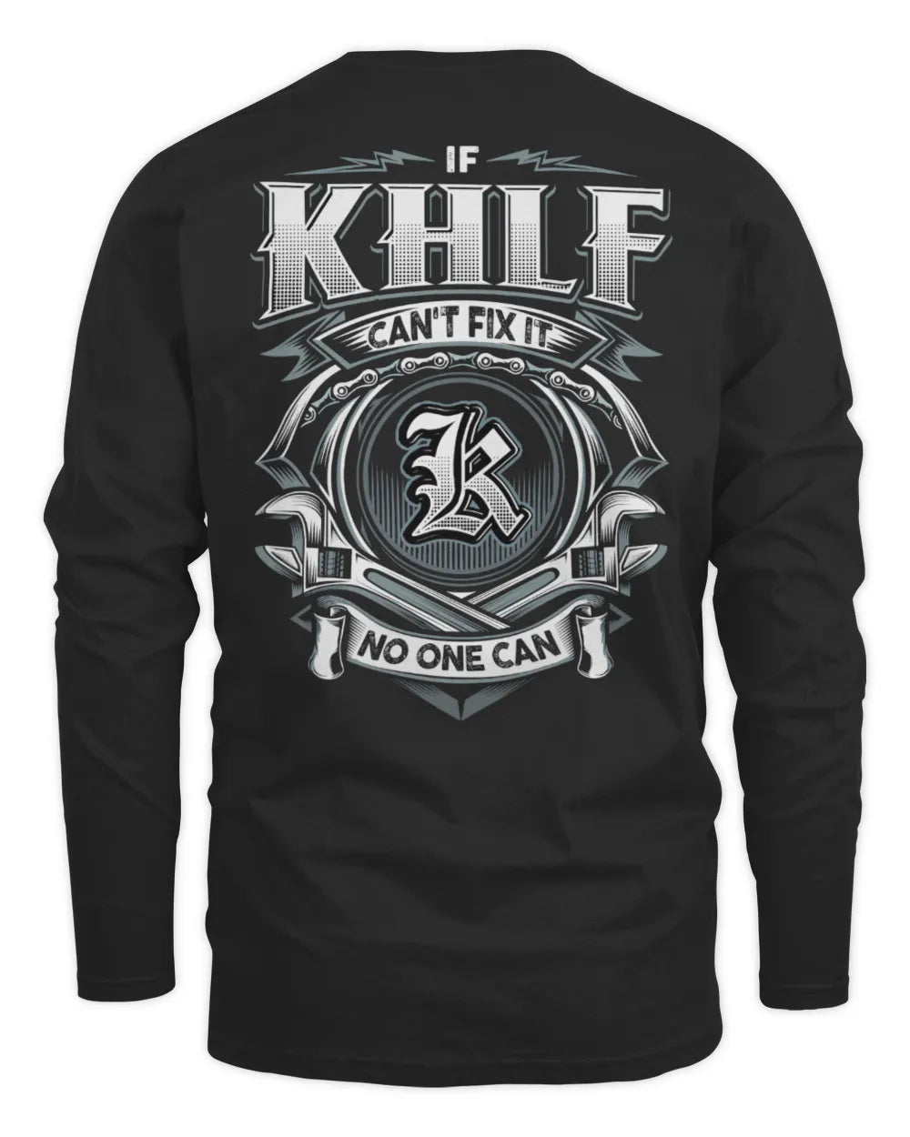 KHLF AP81-K4-626 - Personalized Ahmed Quote Apparel “If Ahmed Can't Fix It, No One Can” - Men's Long Sleeved T-Shirt - Black