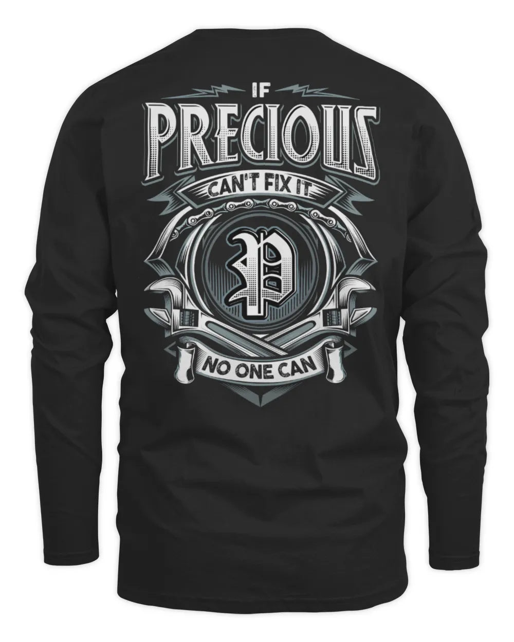 PRECIOUS AP81-K4-626 - Personalized Ahmed Quote Apparel “If Ahmed Can't Fix It, No One Can” - Men's Long Sleeved T-Shirt - Black