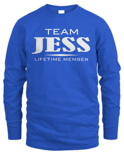 JESS BL62-K4-128 - Personalized “Team NAME Lifetime Member” - Men's Long Sleeved T-Shirt - Royal
