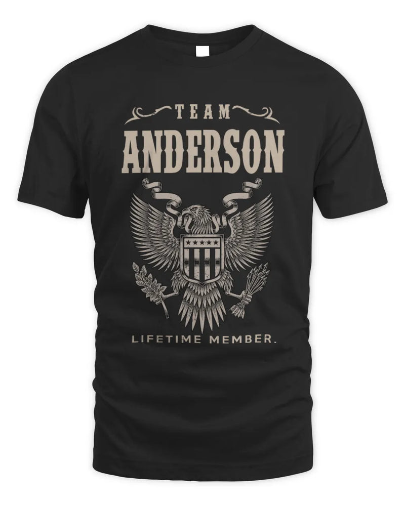 ANDERSON TP06-K82 – Personalized Classic Style Apparel “Team NAME Lifetime Member” - Unisex Standard T-Shirt - Black